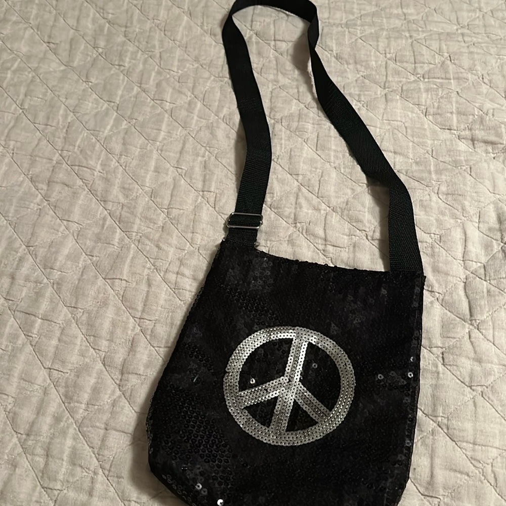 Peace sign crossbody bag